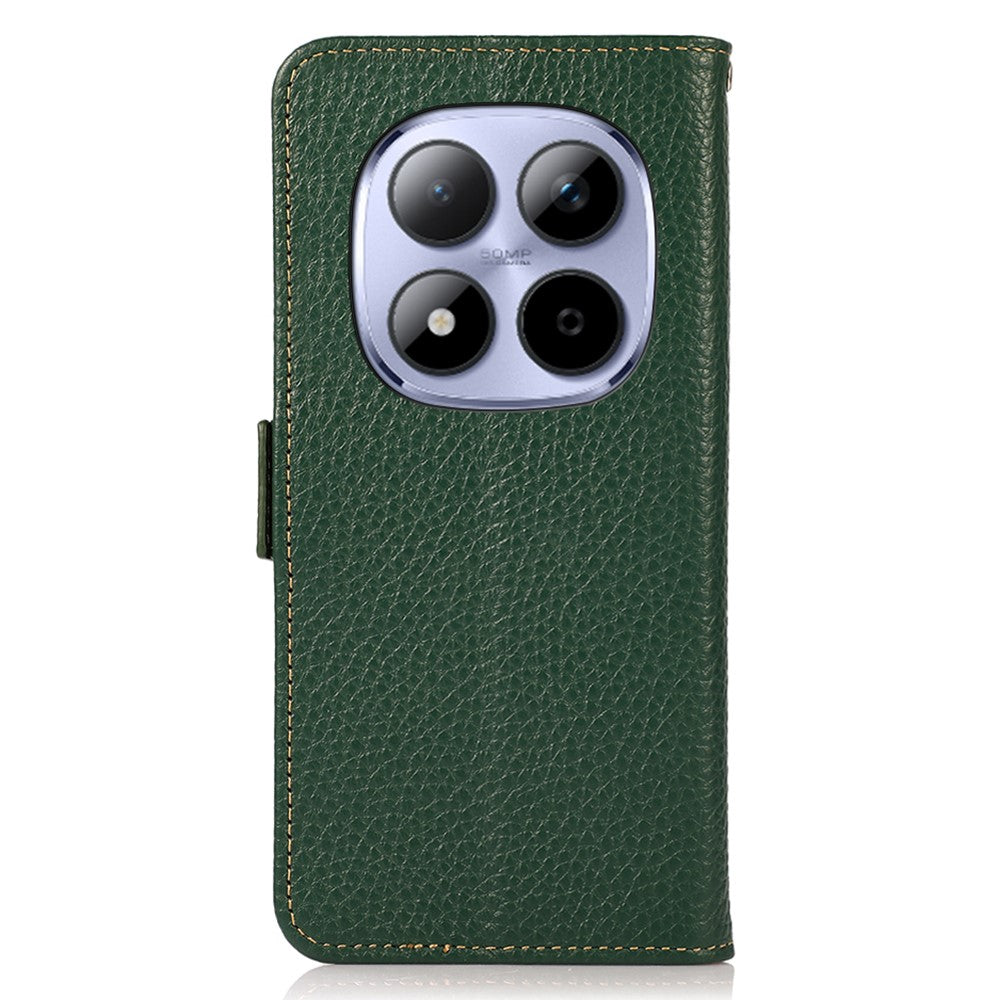 KHAZNEH for Xiaomi Poco M8 Pro 5G / Redmi Note 15 Pro+ 5G (Global) Phone Case Genuine Cow Leather Cover RFID Blocking