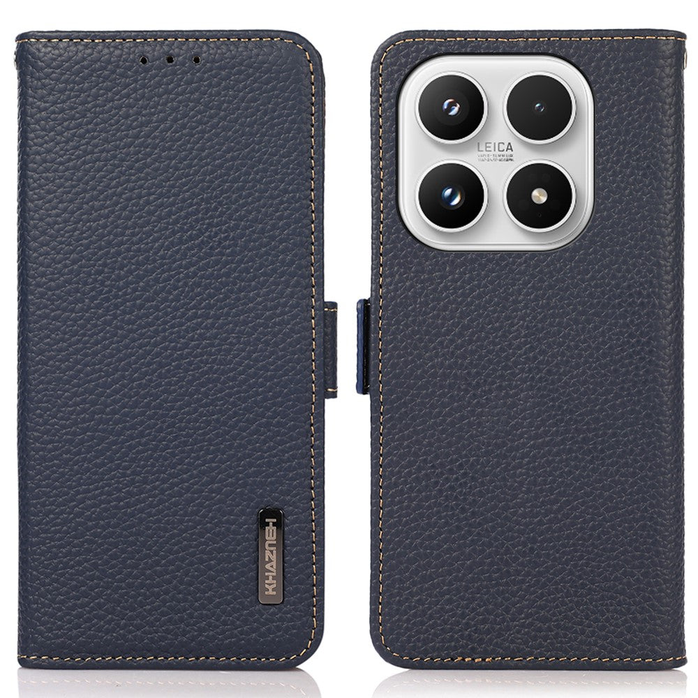 KHAZNEH for Xiaomi 17 Phone Case Genuine Cow Leather Cover RFID Blocking