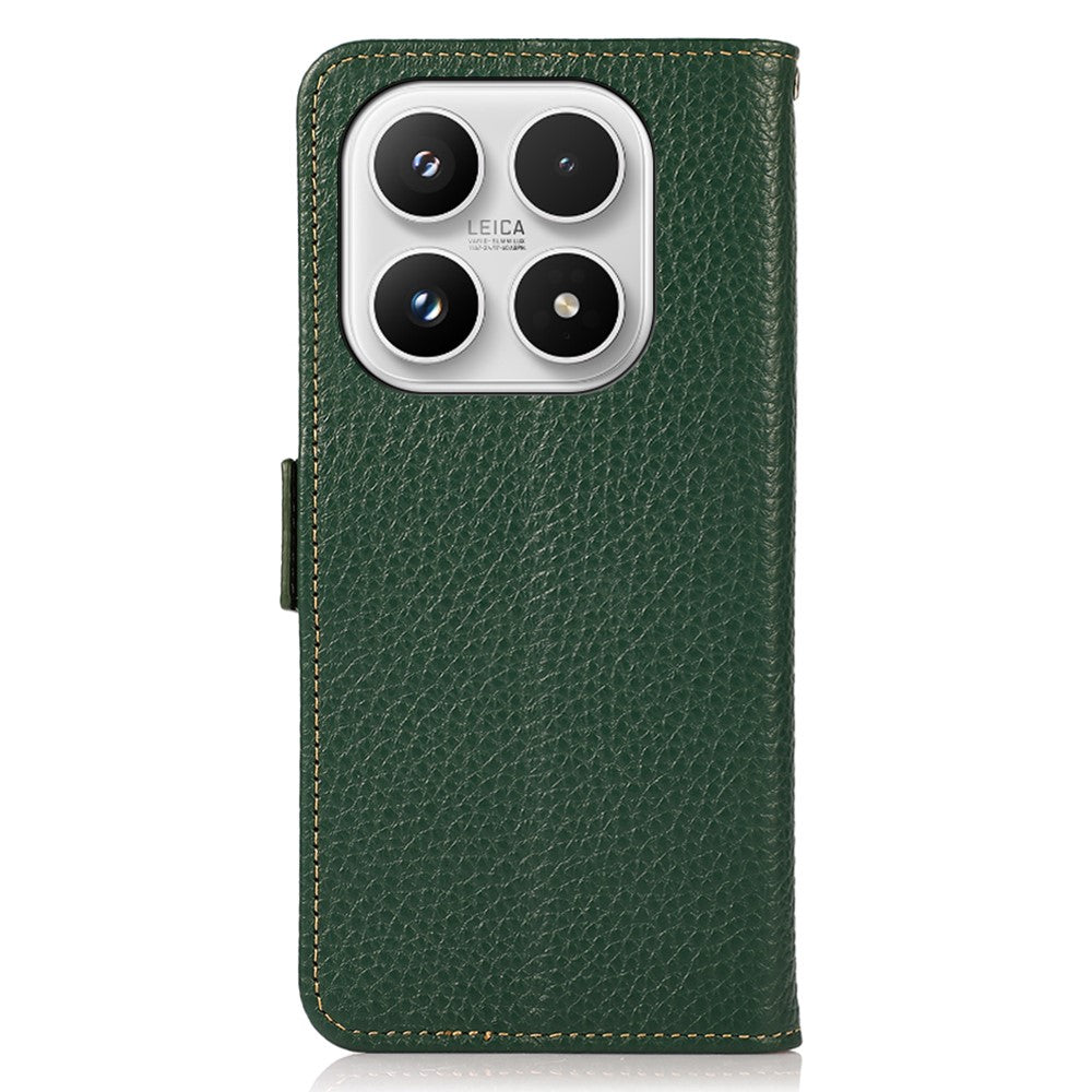 KHAZNEH for Xiaomi 17 Phone Case Genuine Cow Leather Cover RFID Blocking