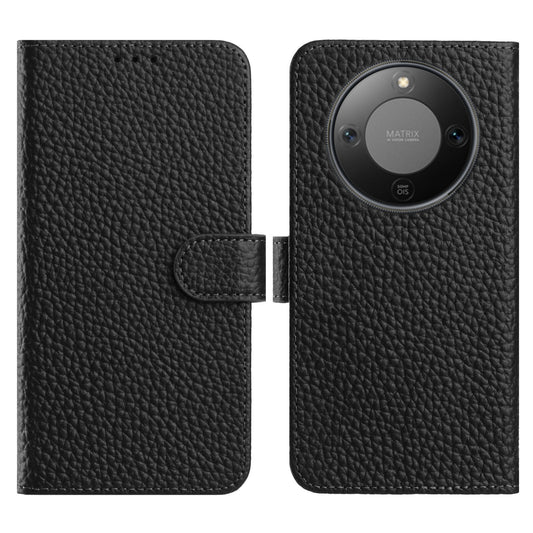 Honor X70 5G / Honor X9d 5G / Honor Magic8 Lite 5G Wallet-Handyhülle – X9d 5G / X70 5G Standfunktion Litchi Textur Echtes Rindsleder Flip