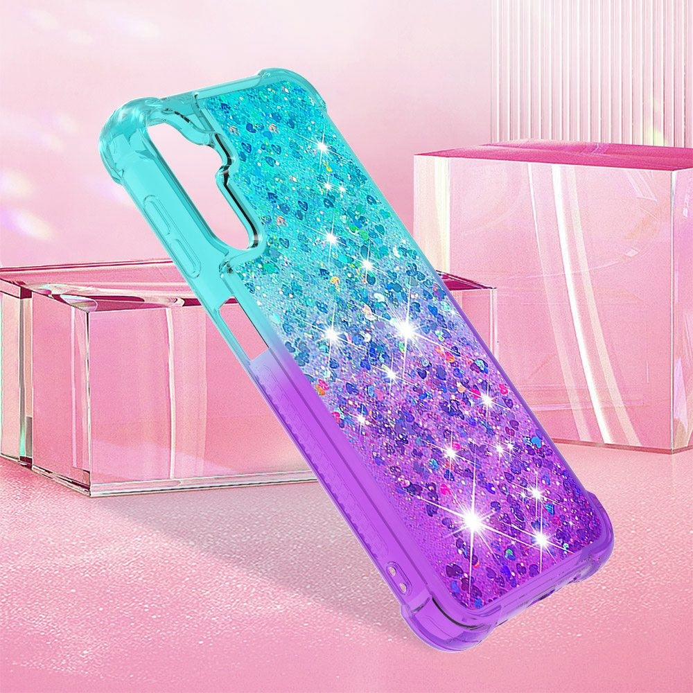 Galaxy A14 5G/4G Glitter-Hülle – Farbverlauf mit funkelndem Puder