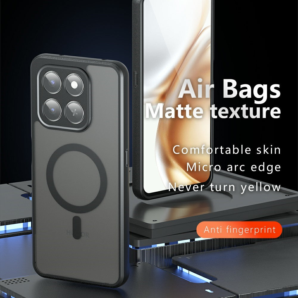 Matte Case for Honor 400 Smart 5G / 4G / X7d 4G TPU + PC Skin Touch Phone Cover Magnetic Case