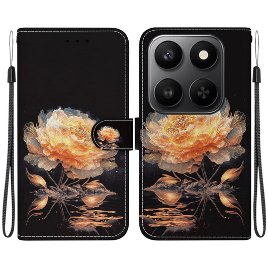 For Honor 400 Smart 5G / 4G / X7d 4G Wallet Phone Case Anti-Drop Pattern Printing Leather Flip Cover with Strap