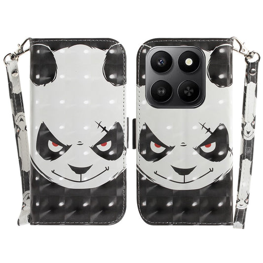 For Honor 400 Smart 5G / 4G / X7d 4G Case Pattern Printing Leather Wallet Phone Cover with Wrist Strap