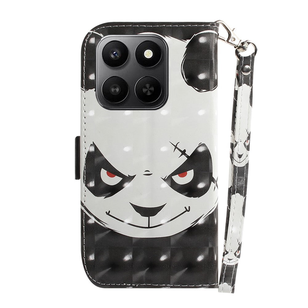 For Honor 400 Smart 5G / 4G / X7d 4G Case Pattern Printing Leather Wallet Phone Cover with Wrist Strap