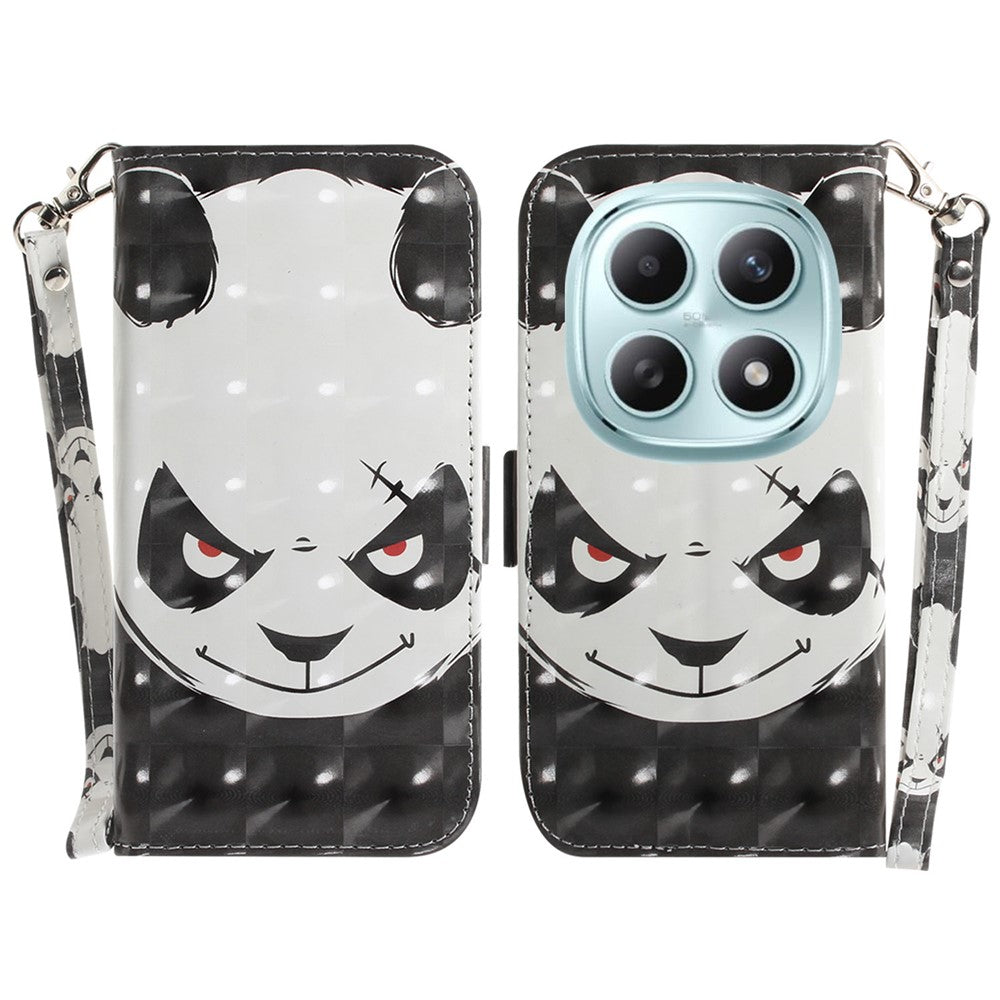 For Xiaomi Poco M8 5G / Redmi Note 15 5G (Global) Case Pattern Printing Leather Wallet Phone Cover with Wrist Strap