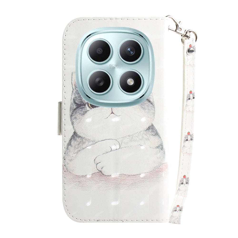 For Xiaomi Poco M8 5G / Redmi Note 15 5G (Global) Case Pattern Printing Leather Wallet Phone Cover with Wrist Strap