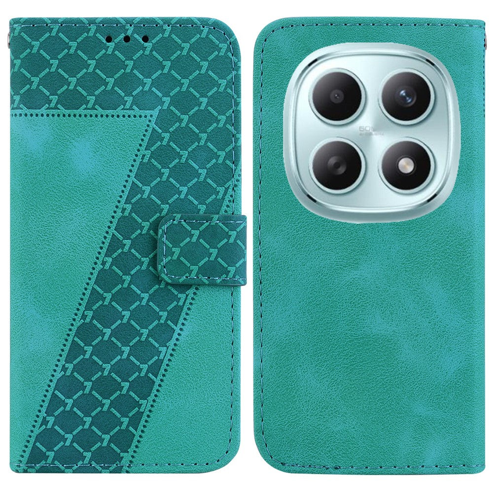 For Xiaomi Poco M8 5G / Redmi Note 15 5G (Global) Stand Case 7-Shaped Pattern Imprint Leather Phone Cover with Strap