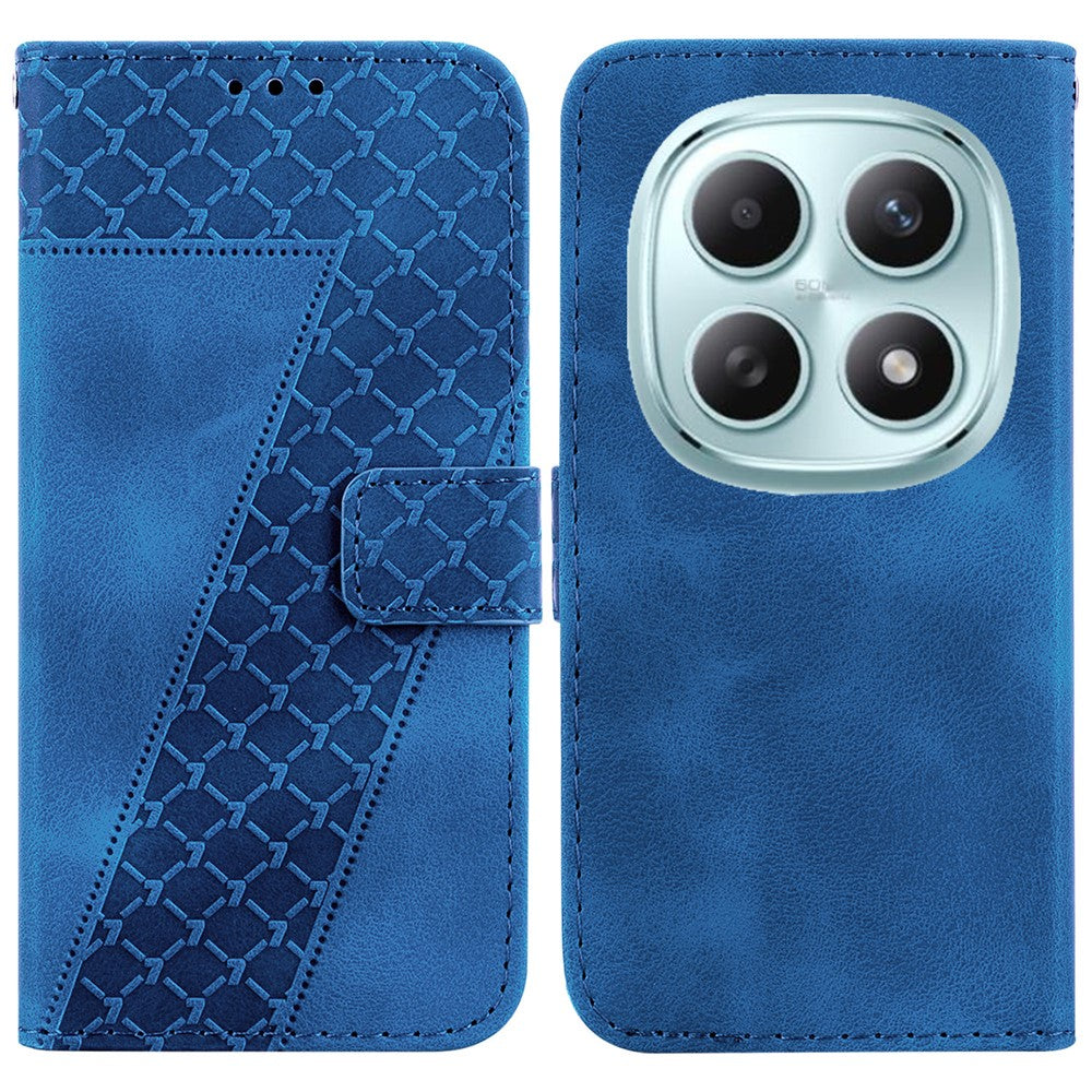 For Xiaomi Poco M8 5G / Redmi Note 15 5G (Global) Stand Case 7-Shaped Pattern Imprint Leather Phone Cover with Strap