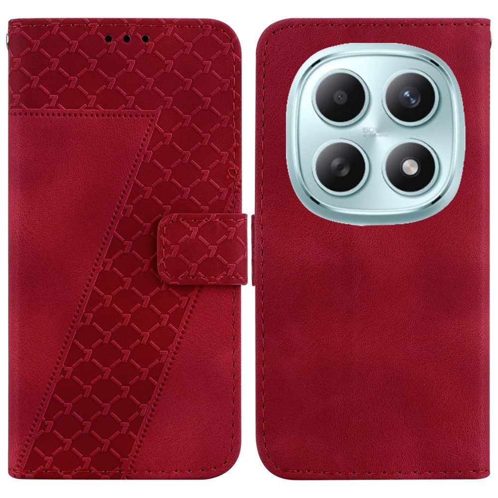For Xiaomi Poco M8 5G / Redmi Note 15 5G (Global) Stand Case 7-Shaped Pattern Imprint Leather Phone Cover with Strap
