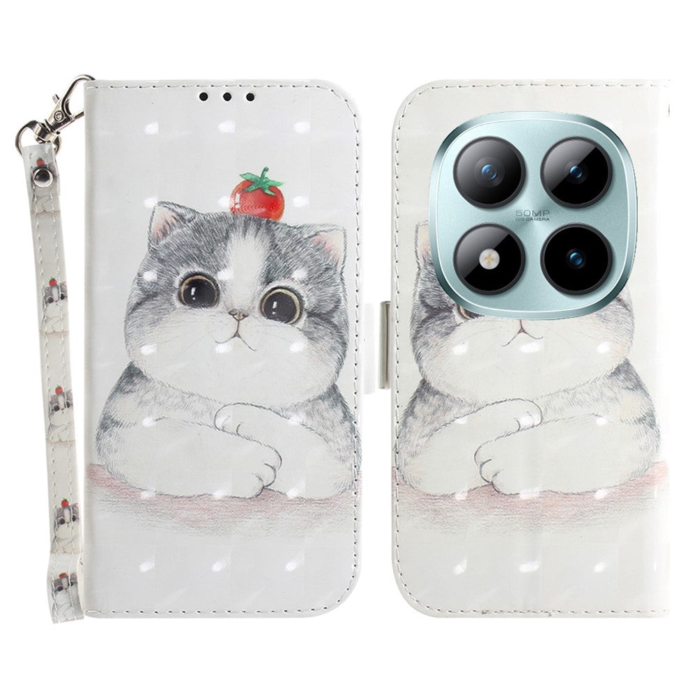 For Xiaomi Redmi Note 15 Pro 5G (Global) Case Pattern Printing Leather Wallet Phone Cover with Wrist Strap