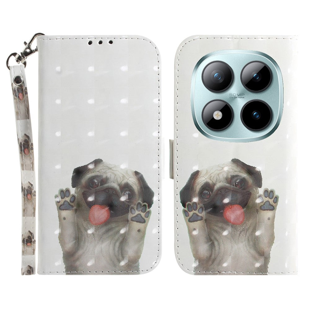 For Xiaomi Redmi Note 15 Pro 5G (Global) Case Pattern Printing Leather Wallet Phone Cover with Wrist Strap