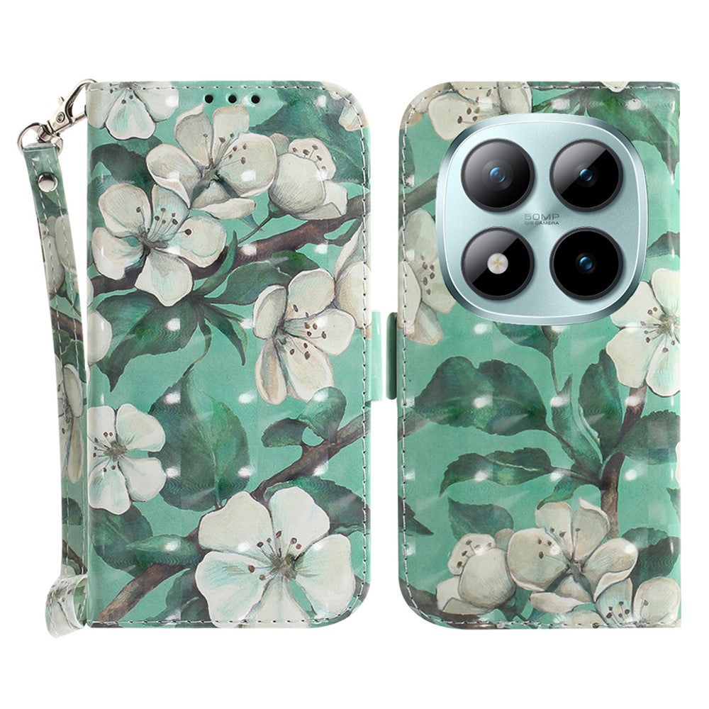 For Xiaomi Redmi Note 15 Pro 5G (Global) Case Pattern Printing Leather Wallet Phone Cover with Wrist Strap