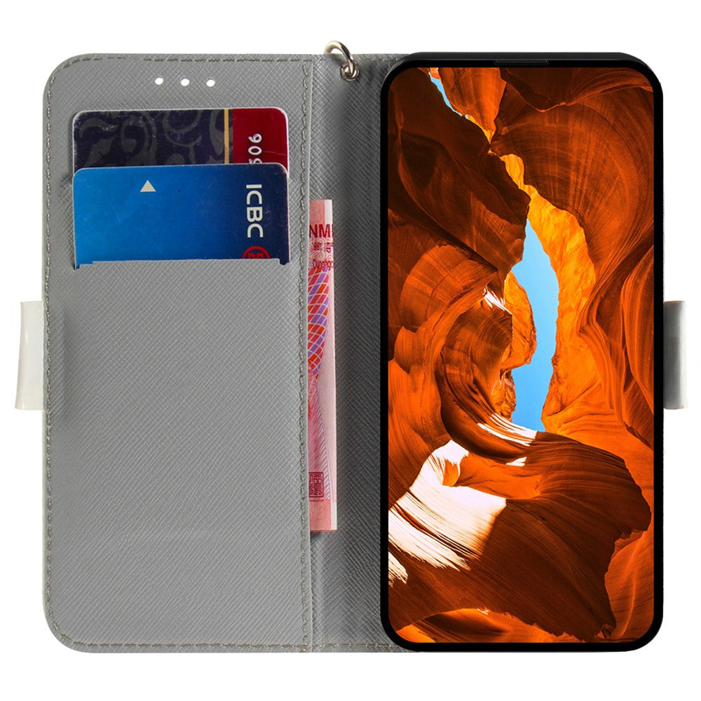 For Xiaomi Poco M8 Pro 5G / Redmi Note 15 Pro+ 5G (Global) Case Pattern Printing Leather Wallet Phone Cover with Wrist Strap