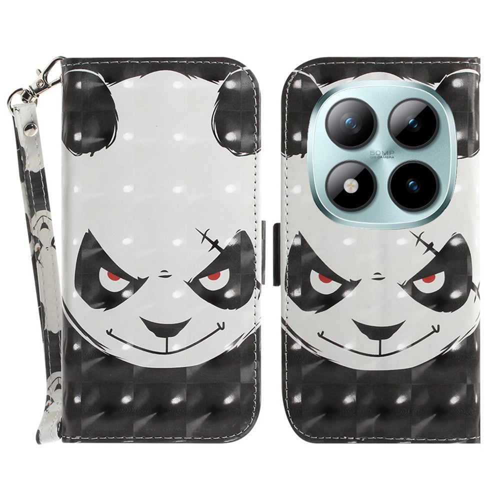 For Xiaomi Poco M8 Pro 5G / Redmi Note 15 Pro+ 5G (Global) Case Pattern Printing Leather Wallet Phone Cover with Wrist Strap