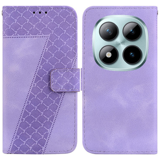 Xiaomi Redmi Note 15 Pro+ 5G (Global) / Xiaomi Poco M8 Pro 5G Handyhülle – Redmi Note 15 Pro+ 5G (Global) mit Standfunktion, 7-förmiges Muster, Aufdruck, Leder- mit Riemen