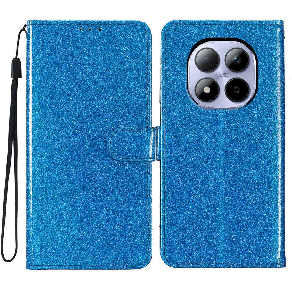 For Xiaomi Redmi Note 15 Pro 5G (Global) Wallet Case Glitter Anti-Scratch Leather Stand Phone Cover with Strap
