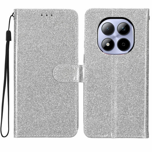 Xiaomi Redmi Note 15 Pro 5G (Global) Handyhülle – Brieftaschenetui aus glitzerndem, kratzfestem Leder mit Standfunktion und Riemen