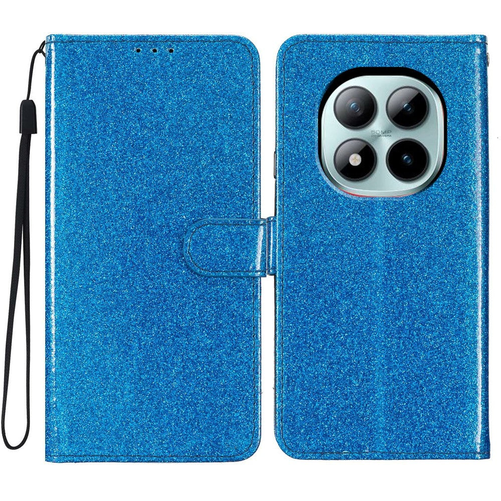 For Xiaomi Poco M8 Pro 5G / Redmi Note 15 Pro+ 5G (Global) Wallet Case Glitter Anti-Scratch Leather Stand Phone Cover with Strap