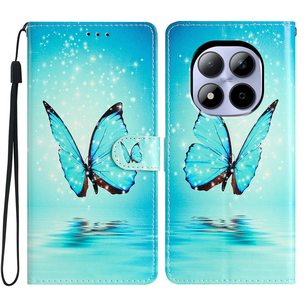 For Xiaomi Redmi Note 15 Pro 5G (Global) Wallet Case PU Leather Pattern Printing Stand Phone Cover with Strap