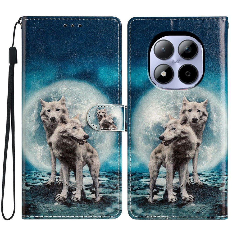 For Xiaomi Redmi Note 15 Pro 5G (Global) Wallet Case PU Leather Pattern Printing Stand Phone Cover with Strap