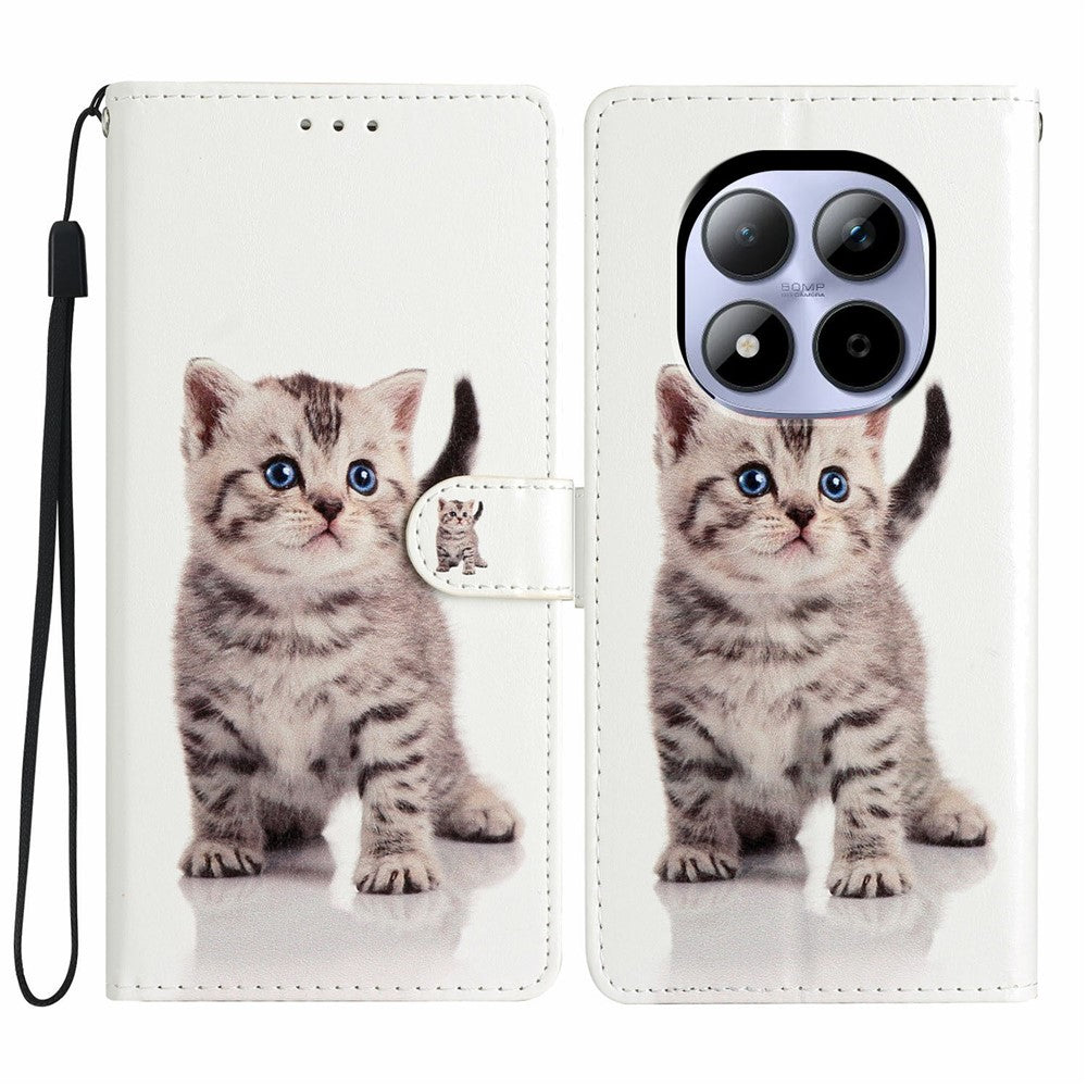For Xiaomi Redmi Note 15 Pro 5G (Global) Wallet Case PU Leather Pattern Printing Stand Phone Cover with Strap