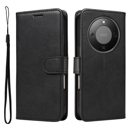 Honor X70 5G / Honor X9d 5G / Honor Magic8 Lite 5G Handyhülle – X9d 5G / X70 5G Leder-Brieftaschenhülle mit Riemen, einfarbige mit Ständer