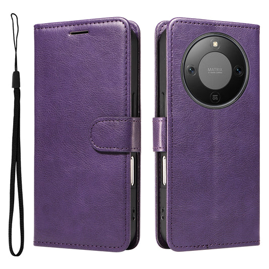 Honor X70 5G / Honor X9d 5G / Honor Magic8 Lite 5G Handyhülle – X9d 5G / X70 5G Leder-Brieftaschenhülle mit Riemen, einfarbige mit Ständer
