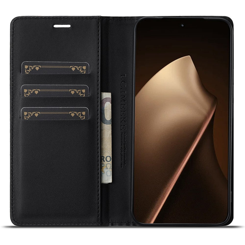 LC.IMEEKE For Xiaomi 15T Pro Wallet Case Carbon Fiber Texture Leather Phone Cover
