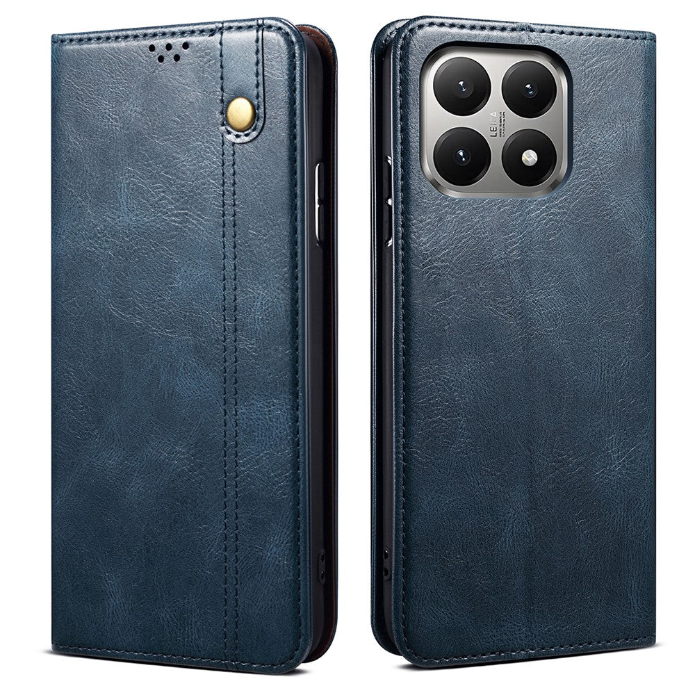 For Xiaomi 15T Case Crazy Horse Texture Waxy Leather Wallet Stand Phone Cover