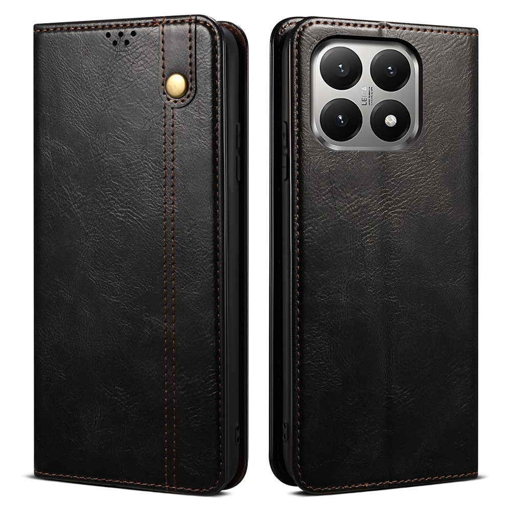 For Xiaomi 15T Case Crazy Horse Texture Waxy Leather Wallet Stand Phone Cover