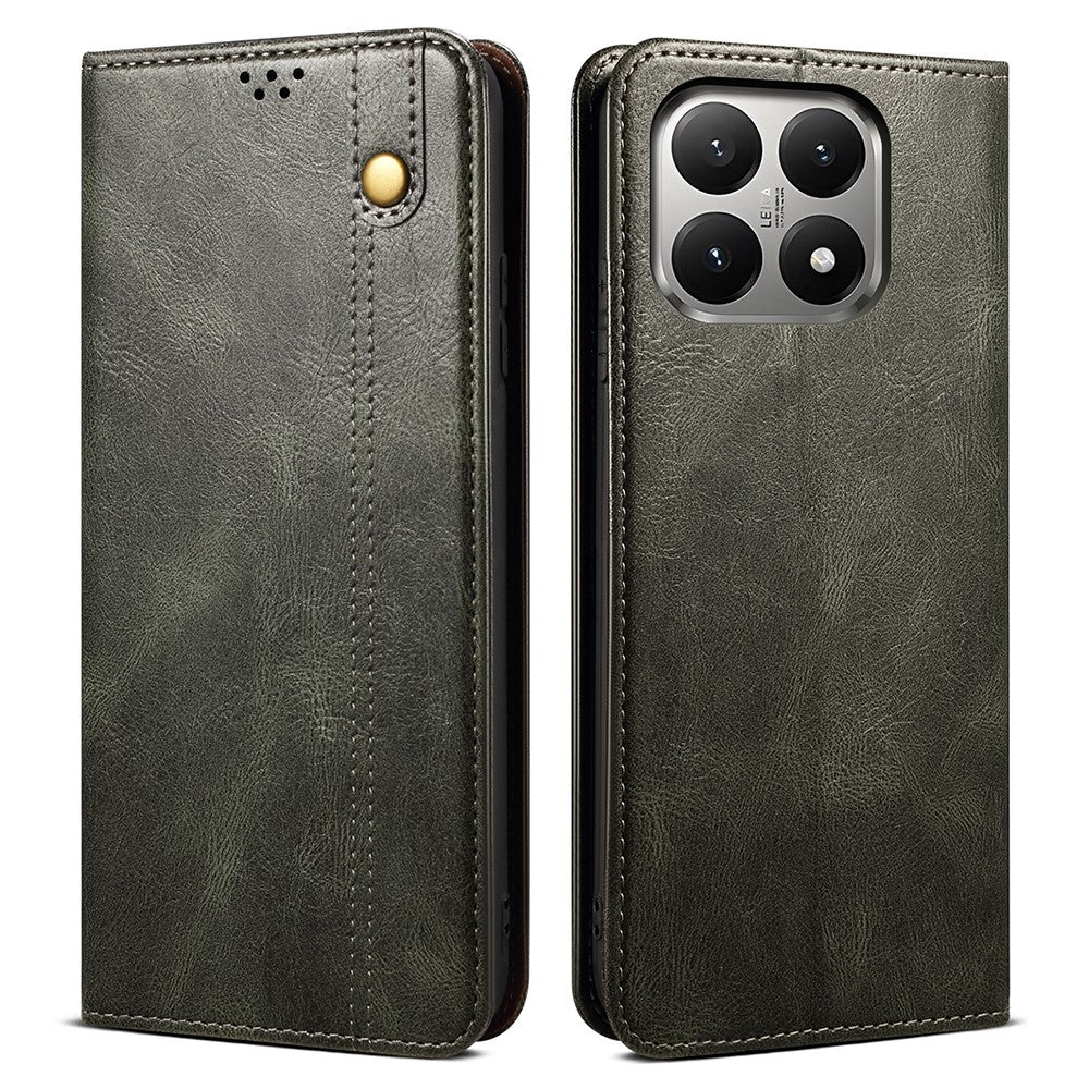 For Xiaomi 15T Case Crazy Horse Texture Waxy Leather Wallet Stand Phone Cover