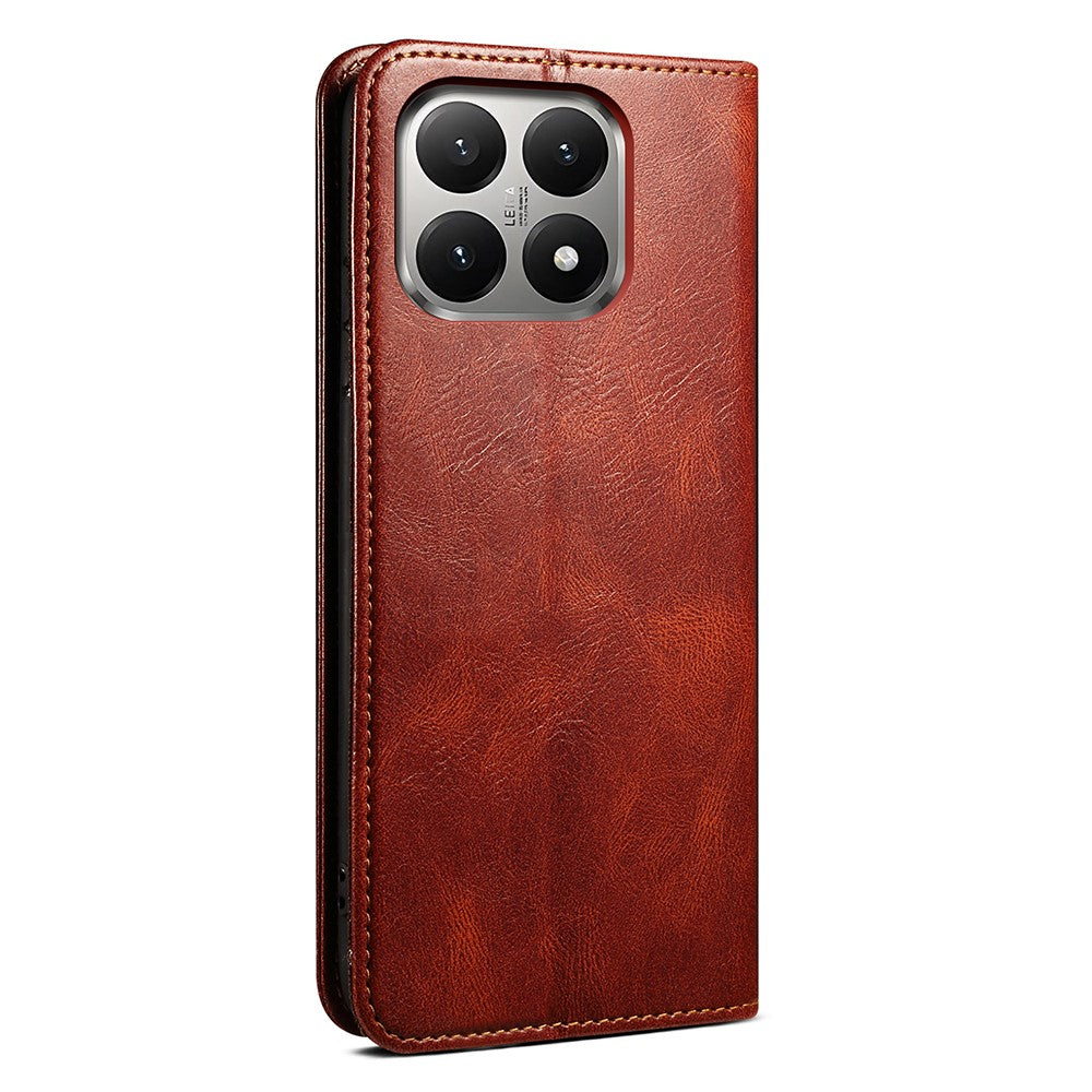 For Xiaomi 15T Case Crazy Horse Texture Waxy Leather Wallet Stand Phone Cover