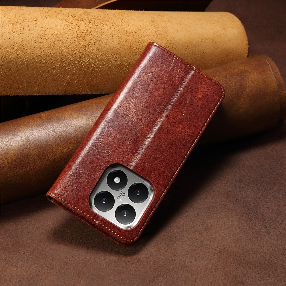 For Xiaomi 15T Case Crazy Horse Texture Waxy Leather Wallet Stand Phone Cover