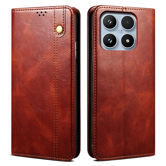 Xiaomi 17 Wallet-Handyhülle – Crazy Horse Textur Waxy Leder Standfunktion