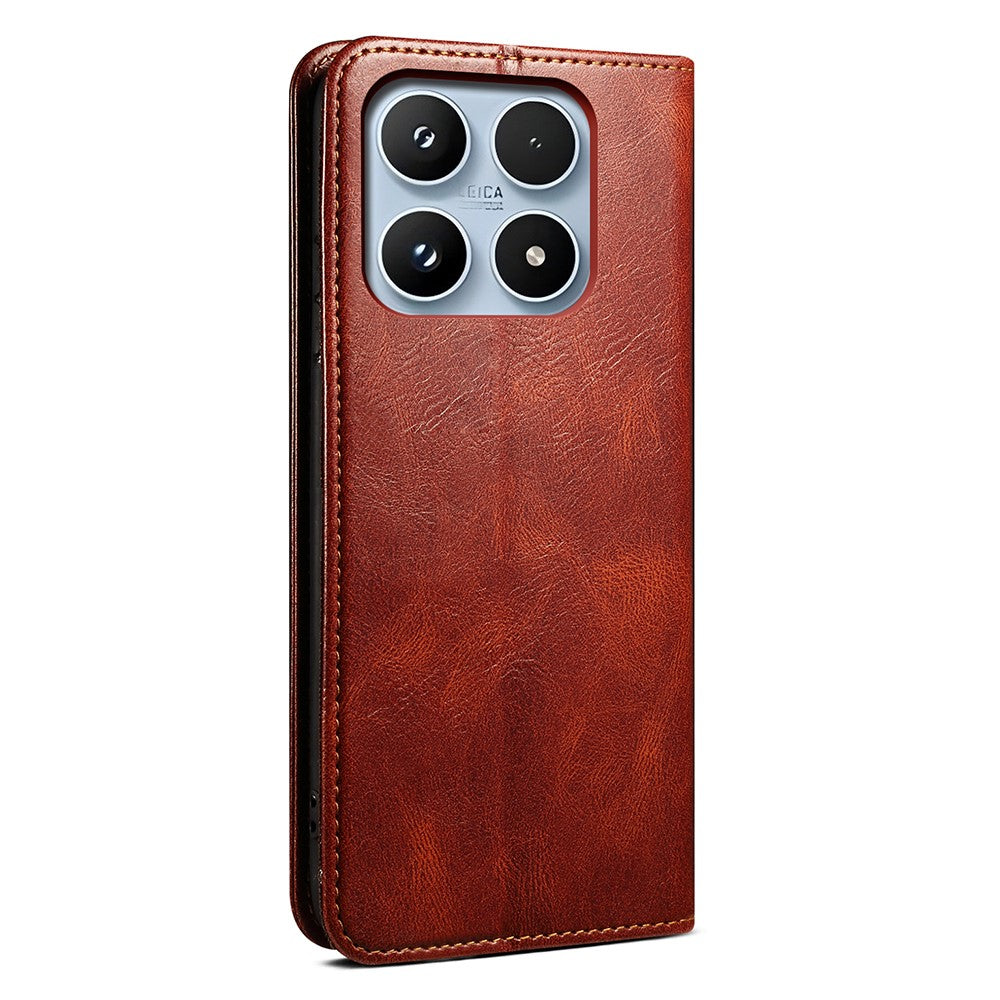 For Xiaomi 17 Case Crazy Horse Texture Waxy Leather Wallet Stand Phone Cover