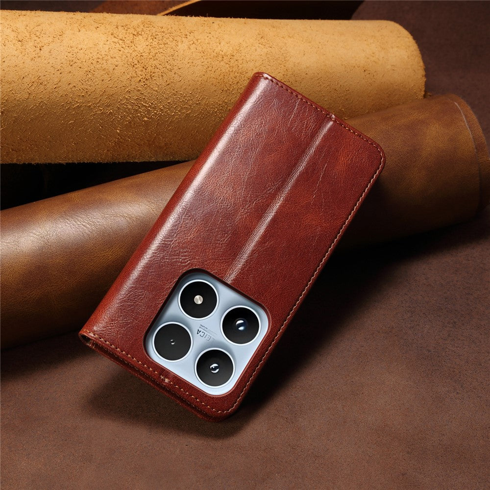 For Xiaomi 17 Case Crazy Horse Texture Waxy Leather Wallet Stand Phone Cover