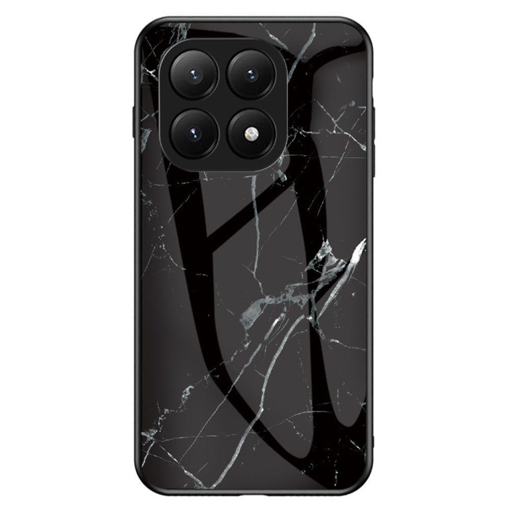 For Xiaomi 15T Case Marble Pattern Tempered Glass + PC + TPU Protective Phone Cover