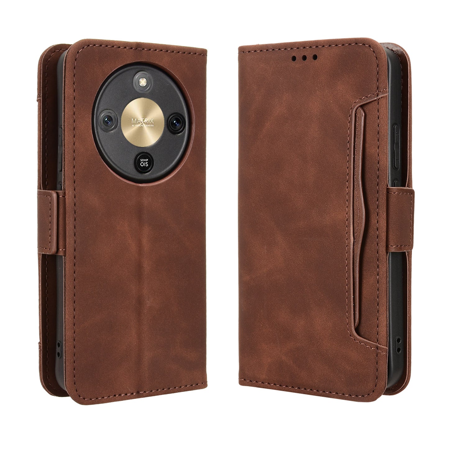 For Honor Magic8 Lite 5G / X9d 5G / X70 5G Leather Case Phone Wallet Cover with Multiple Card Slots