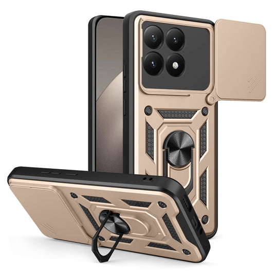 Xiaomi 15T Handyhülle – Gehäuse mit verschiebbarem Kameradeckel aus PC + TPU-Kickstand