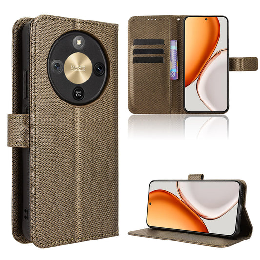 Honor X70 5G / Honor X9d 5G / Honor Magic8 Lite 5G Handyhülle – X9d 5G / X70 5G Leder-Brieftaschenhülle mit Riemen und Diamant-Textur