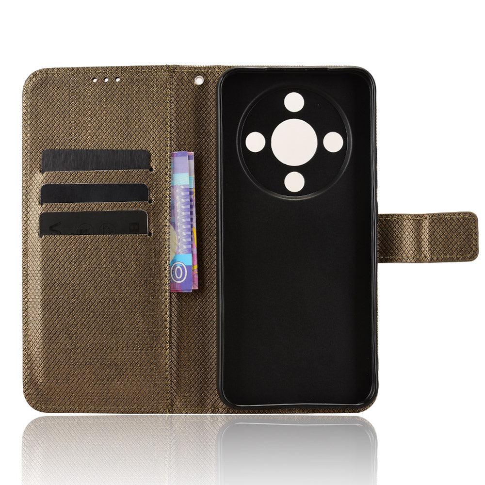 For Honor Magic8 Lite 5G / X9d 5G / X70 5G Leather Wallet Case with Strap Diamond Texture Phone Cover