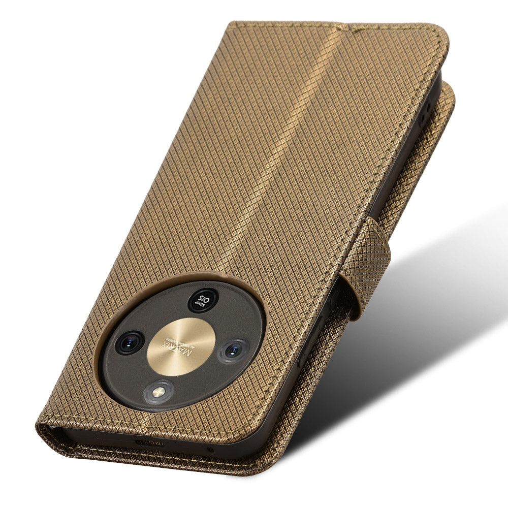 For Honor Magic8 Lite 5G / X9d 5G / X70 5G Leather Wallet Case with Strap Diamond Texture Phone Cover