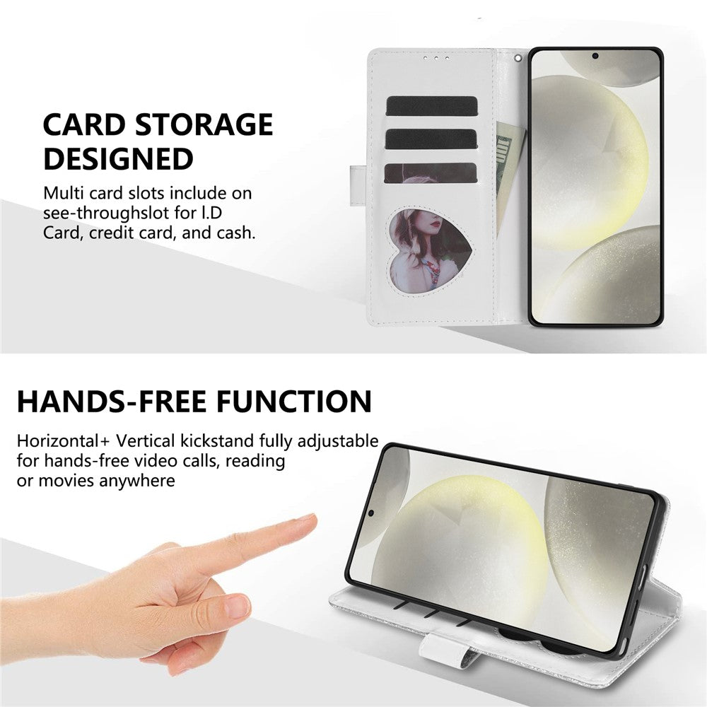 For Xiaomi 15T Stand Case Glitter Phone Leather Cover Zipper Pocket