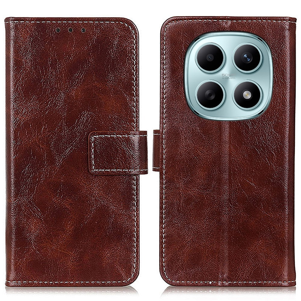 For Xiaomi Poco M8 5G / Redmi Note 15 5G (Global) Case Wallet Leather Phone Cover Crazy Horse Texture