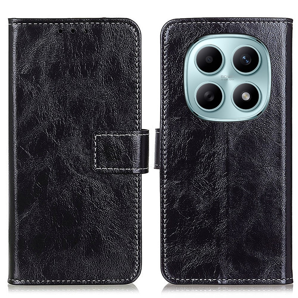 For Xiaomi Poco M8 5G / Redmi Note 15 5G (Global) Case Wallet Leather Phone Cover Crazy Horse Texture