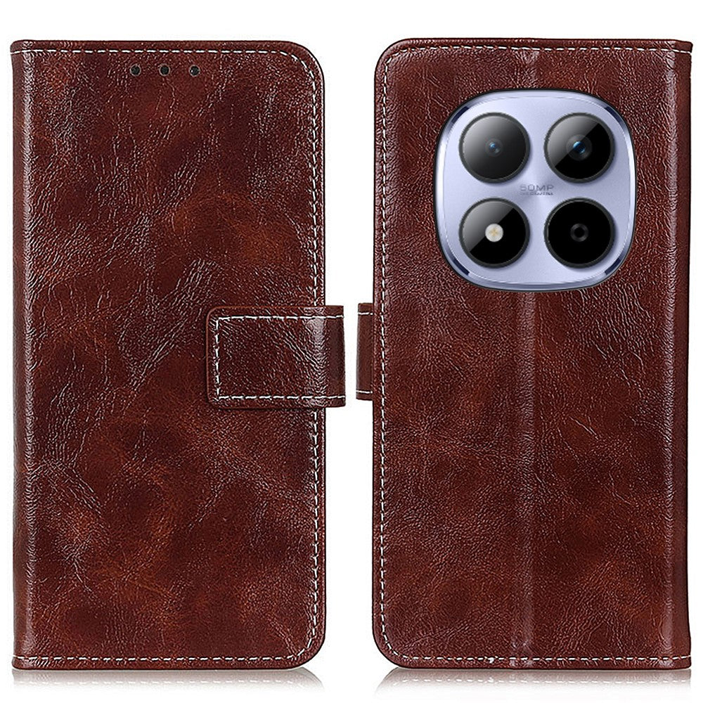 For Xiaomi Poco M8 Pro 5G / Redmi Note 15 Pro+ 5G (Global) Case Wallet Leather Phone Cover Crazy Horse Texture