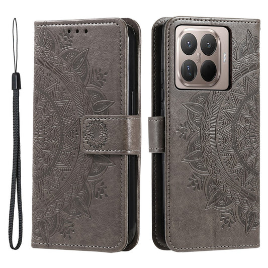 Xiaomi 15T Pro Handyhülle – Standhülle mit Aufdruck „Totem“ aus PU-Leder mit Handschlaufe