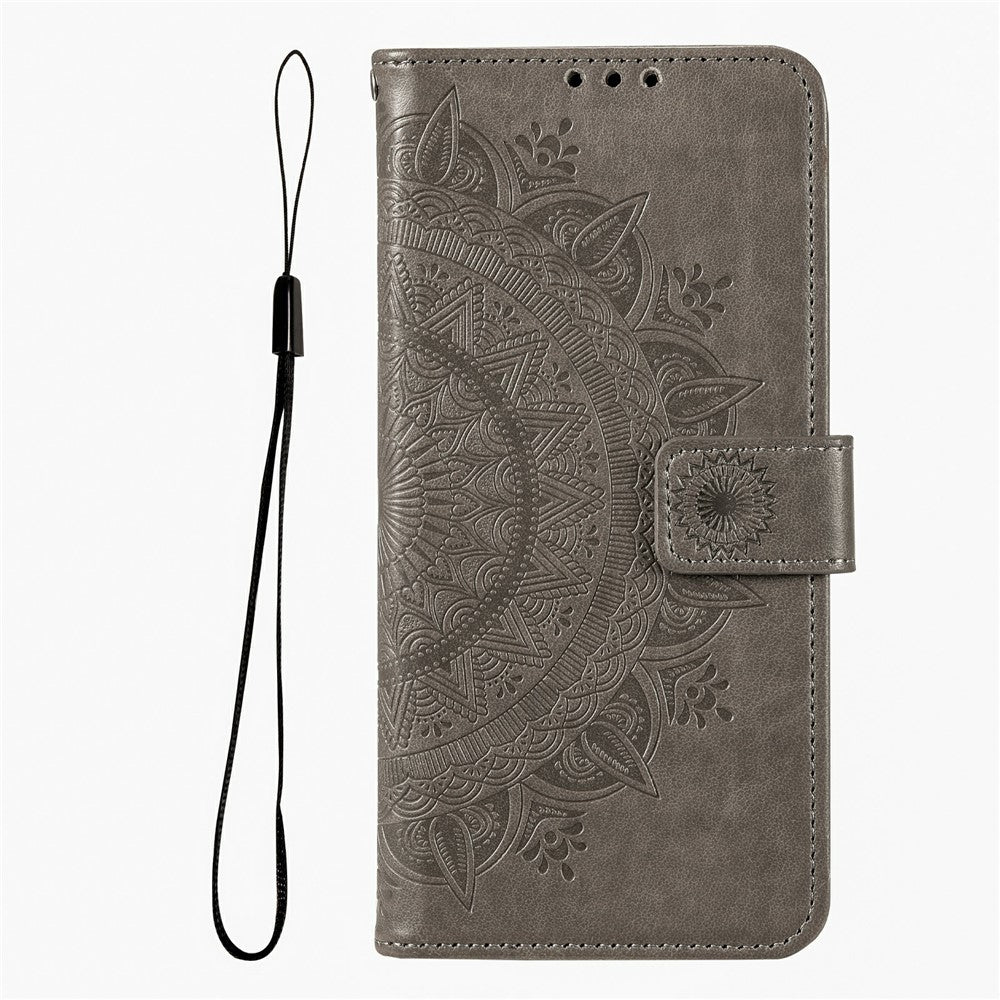 For Xiaomi 15T Pro Stand Case Imprinted Totem PU Leather Wallet Phone Cover with Wrist Strap