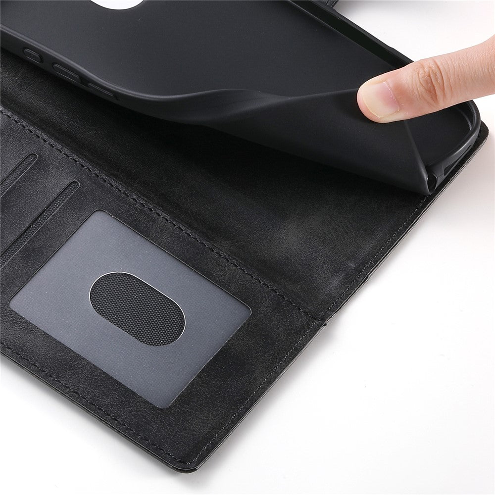 For iPhone 18 Pro Max / 17 Pro Max Case Stand Wallet Calf Texture PU Leather Flip Phone Cover with Wrist Strap
